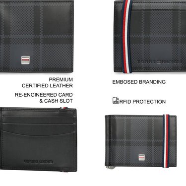 Tommy Hilfiger Weimar Mens Leather Money Clip Black