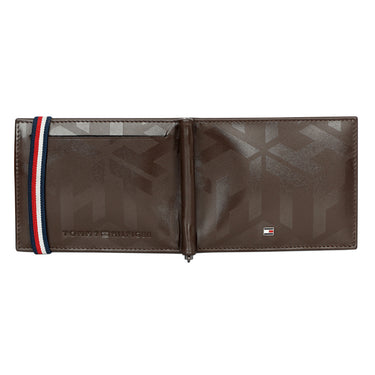 Tommy Hilfiger Reich Mens Leather Money Clip Wallet Brown