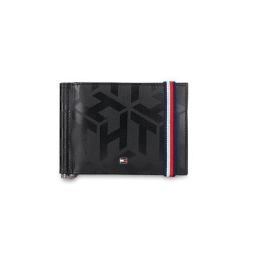 Tommy Hilfiger Reich Mens Leather Money Clip Wallet Black