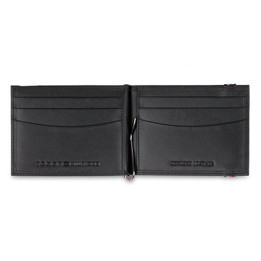 Tommy Hilfiger Reich Mens Leather Money Clip Wallet Black