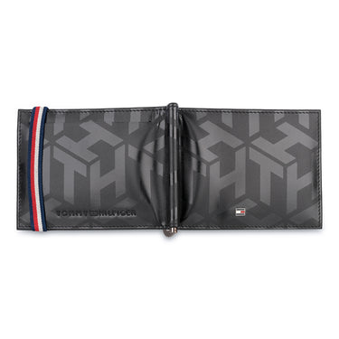 Tommy Hilfiger Reich Mens Leather Money Clip Wallet Black