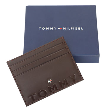 Tommy Hilfiger Alsace Mens Leather Money Clip Wallet  Wine