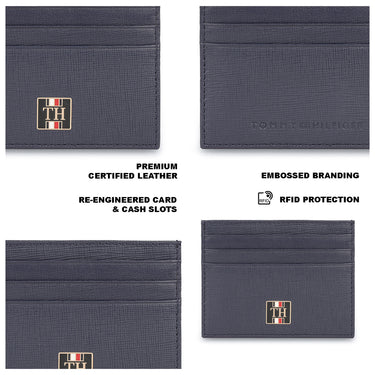Tommy Hilfiger Willhelm Mens Leather Card Holder Navy