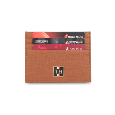 Tommy Hilfiger Willhelm Mens Leather Card Holder Tan