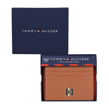 Tommy Hilfiger Willhelm Mens Leather Card Holder Tan