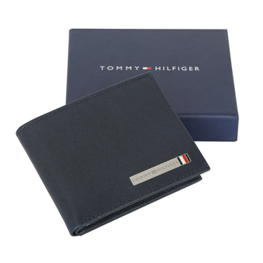 Tommy Hilfiger Marc Mens Leather Passcase Wallet Navy