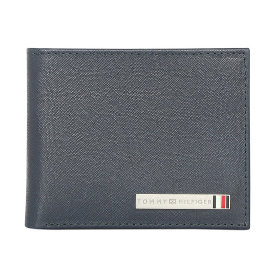 Tommy Hilfiger Marc Mens Leather Passcase Wallet Navy