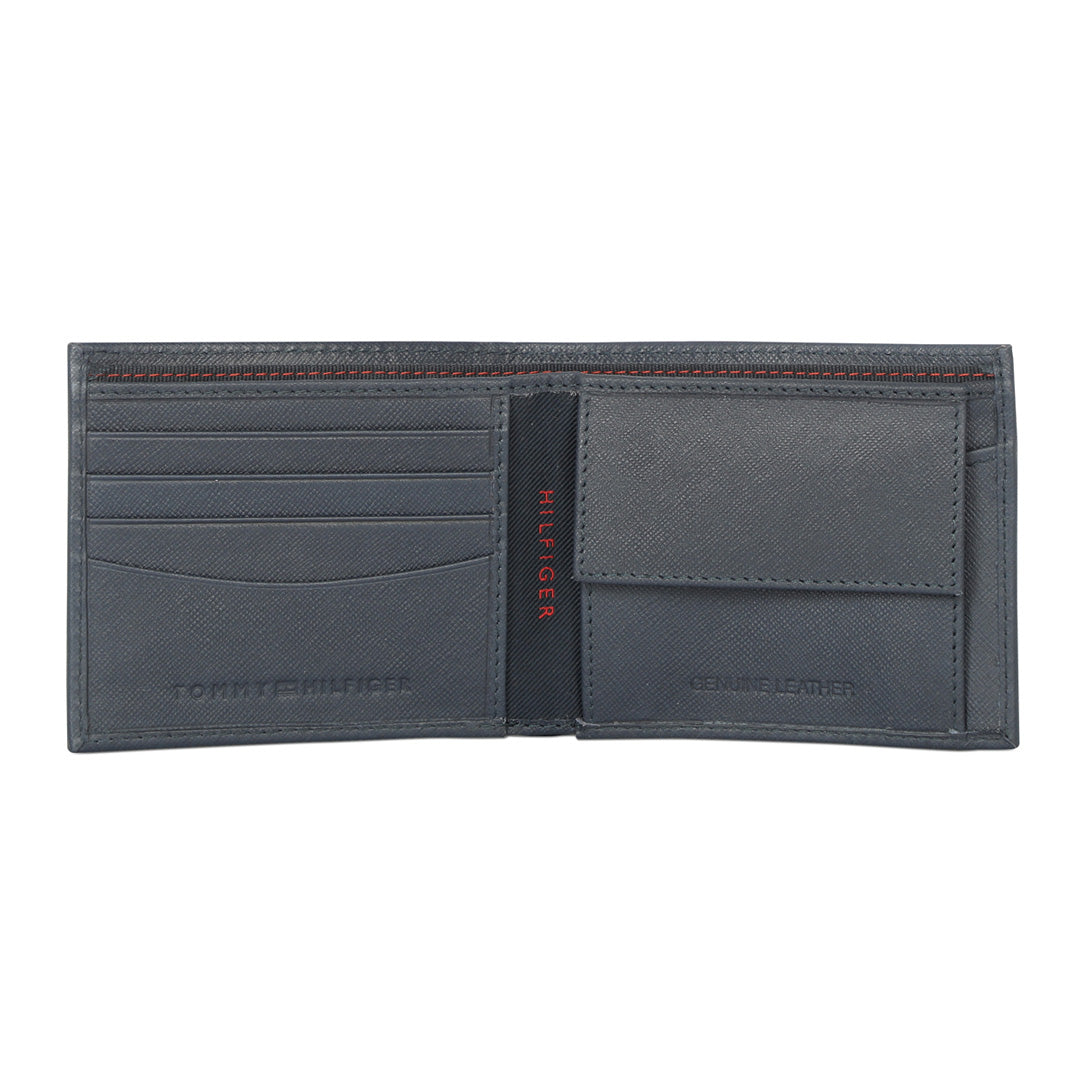 Tommy Hilfiger Marc Mens Leather Passcase Wallet Navy