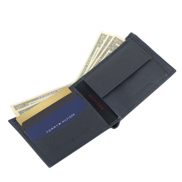 Tommy Hilfiger Marc Mens Leather Passcase Wallet Navy