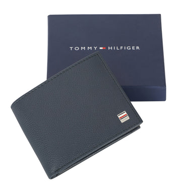 Tommy Hilfiger Nixon Mens Leather Multicard Coin Wallet Navy
