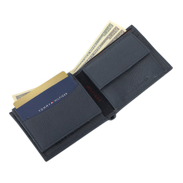 Tommy Hilfiger Nixon Mens Leather Multicard Coin Wallet Navy