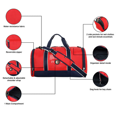 Tommy Hilfiger Demarcus Unisex Polyester Gym Bag Red
