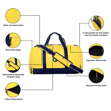 Tommy Hilfiger Demarcus Unisex Polyester Gym Bag Yellow