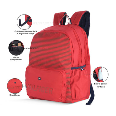 Tommy Hilfiger Vulcan Unisex Polyester Backpack Burgundy