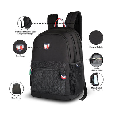 Tommy Hilfiger Theseus Unisex Polyester Backpack Black