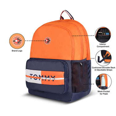 Tommy Hilfiger Valentin Unisex Polyester Laptop Backpack Orange