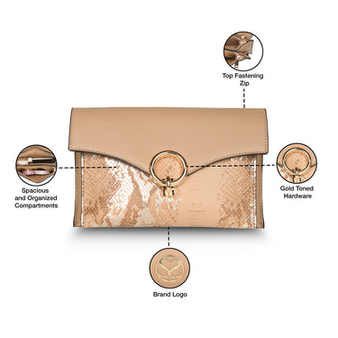 Sugarush Kimble Womens Clutch Beige