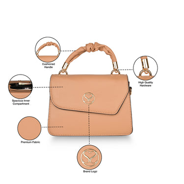 Sugarush Felicia Womens Satchel Beige