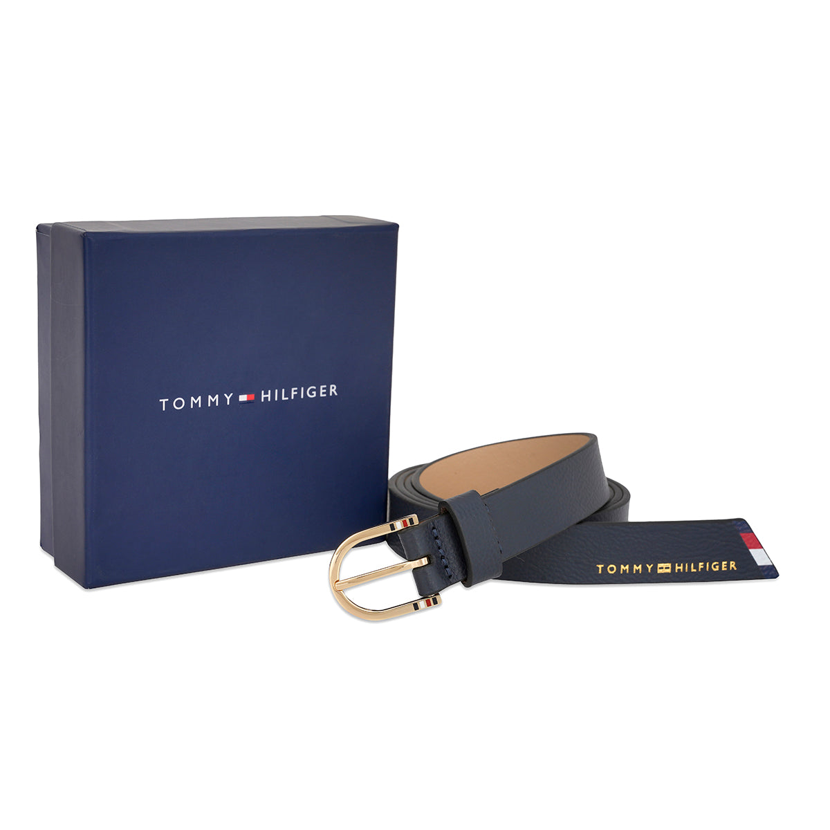 Tommy Hilfiger Small Leather Goods Fuchsia Women's Non Reversible  Belt navy
