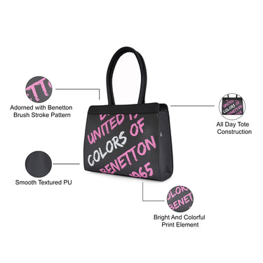 United Colors of Benetton Alison Satchel Black