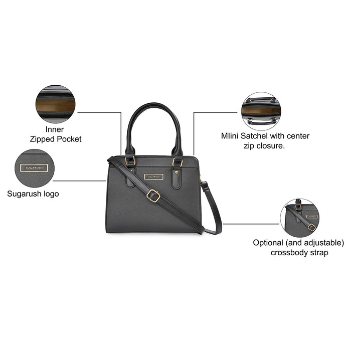 Sugarush Elijaha Women's Mini Satchel Black
