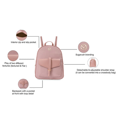 Sugarush Arne Women's Backpack Dusky Pink